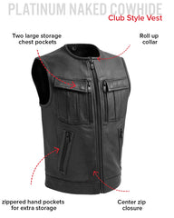 Unbeatable Men's Motorcycle Leather Vest