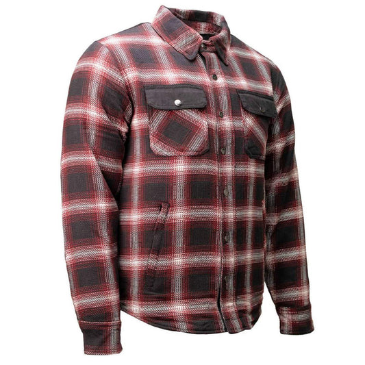 Milwaukee Leather Men's Red and Black Heavy-Duty Checkered Flannel Riding Shirt - Warm Lined - Zippered Hand Pockets - MPM1637