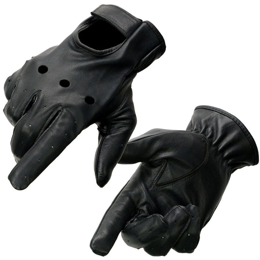 Milwaukee Leather SH247 Men's Black Leather Unlined Classic Style Driving Gloves