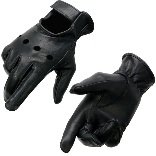 Milwaukee Leather SH721 Women's Black Leather Unlined Classic Driving Gloves
