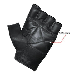 Gripshield - Men's Leather Motorcycle Fingerless Gloves
