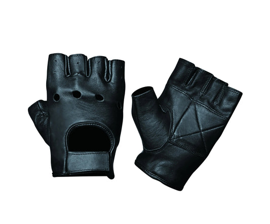 Ironpalm - Men's Leather Motorcycle Fingerless Gloves