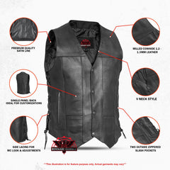 Men's Line Ranger Multi-Pocket Motorcycle Vest - Black