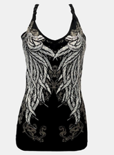 Women's Black Stunning Twist Halter Top