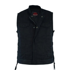 Women's Advance Side Laces Black Construction Denim Vest
