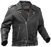Freedom Rider Black Men's Leather Jacket – Eagle Embossed