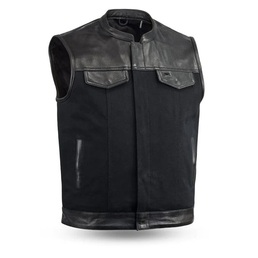 FIM4951CNV-C-49/51 Vest Motorcycle Leather Canvas Vest