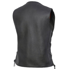 Ella Women's leather motorcycle vest - Black