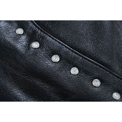 Biker Babe Women's Studded Leather Motorcycle Vest
