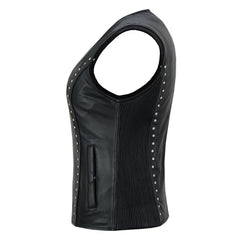 Biker Babe Women's Studded Leather Motorcycle Vest