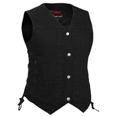 Women's 6 Pocket Denim Utility Vest - Black