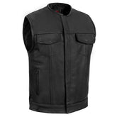 Eclipse Black Motorcycle Vest - Hidden Smart Access Pockets & Durable Lining