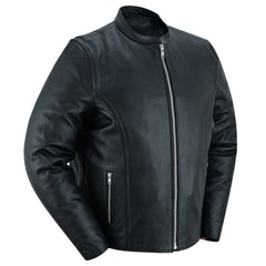 Men's Classic Black Scooter Leather Jacket