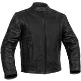 Men's Black Vented Motorcycle Jacket with Plain Sides