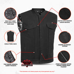 Men's Modern Utility Style Canvas Vest