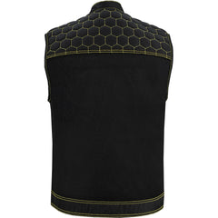 Gloom Gold Men's Black Mesh Textile Vest