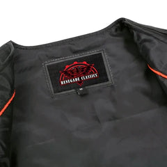 Ella Women's leather motorcycle vest - Black