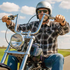Hot Leathers FLM2023 Men's 'White and Black' Flannel Long Sleeve Shirt