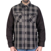 Hot Leathers Men's Black And Gray 2 Toned Long Sleeve Flannel Shirt FLM2042