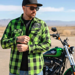 Hot Leathers FLM2106 Men's 'Brass Knuckles' Flannel Long Sleeve Shirt