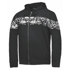 Ghost-Men's Reflective Skull Graphic Hoodie – Bold Streetwear for Motorcycle Riders