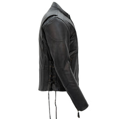 Hot Leathers JKM1010 Men's Motorcycle Vented Leather Biker Jacket