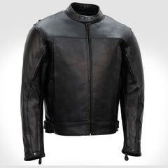 Hot Leathers JKM1021 Men's Black Leather Motorcycle Biker Carry and Conceal Vented Scooter Jacket