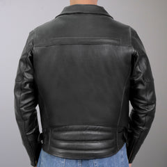 Hot Leathers JKM1022 Men's Motorcycle Leather Biker Jacket with Concealed Carry Pocket