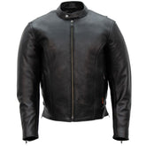 Hot Leathers JKM1027 Men's Black ‘Carry and Conceal’ Leather Motorcycle Biker Jacket