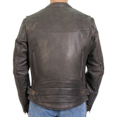 Hot Leathers JKM1029 Men's Distress Brown Motorcycle style ‘Carry and Conceal’ Leather Biker Jacket
