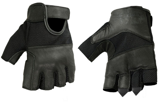 Leather/ Mesh Fingerless Glove