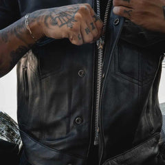 Lowcut - Men's Short Leather Club Vest