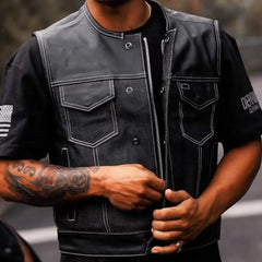 Lawless – Men's Denim and Leather Club Vest