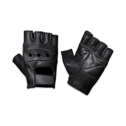 Gripshield - Men's Leather Motorcycle Fingerless Gloves