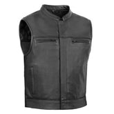 Gravel Ghost™ Lowcut Men's Leather Motorcycle Vest