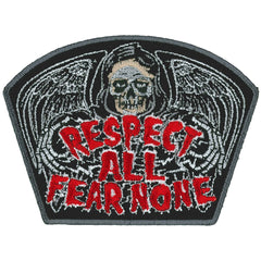 Hot Leathers Respect All Fear None 4 Embroidered Patch - 4" x 3" - Iron-On or Sew-On - PPQ1990