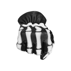 SkullTrail Men's leather gloves Black & White