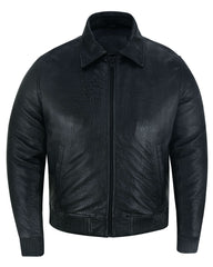 Traveler Men's Fashion Black Leather Jacket