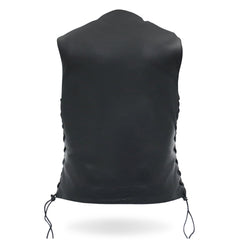 Hot Leathers VSL1008 Ladies Black Motorcycle 'Ten Pocket' Leather Biker Vest