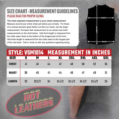 Hot Leathers VSM1014 Men's Motorcycle Black Heavyweight Leather Biker Vest with Inside Pocket