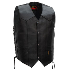Hot Leathers VSM1022 Men's Motorcycle Black 'Conceal and Carry' Leather Biker Vest