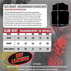 Hot Leathers VSM1055 Men's Black 'Over The Top Skull' Motorcycle Club Style Conceal and Carry Leather Biker Vest