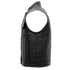 Hot Leathers VSM1051 Men's Black 'Celtic Cross' Motorcycle Club Style Conceal and Carry Leather Biker Vest