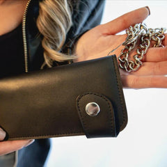 Black Bifold Biker Chain Wallet