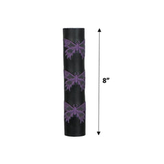 Black Leather Ponytail Wrap pruple Butterflies