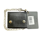 Small Black Trifold Biker Chain Wallet