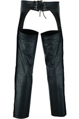 Leather Guard Unisex leather motorcycle chaps - Black