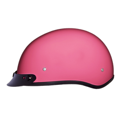 DOT Approved Daytona Skull Cap Half Shell Motorcycle Helmet - Beanie Style for Motorcycles, Cruisers, Scooters, and Mopeds - Hi-Gloss Pink