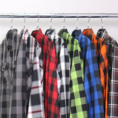 Hot Leathers FLM2006 Men's Black and Blue Long Sleeve Flannel Shirt