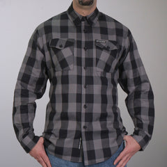 Hot Leathers FLM2001 Men's Black and Gray Long Sleeve Flannel Shirt